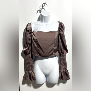 IN THE STYLE Taupe Crop‎ Top Size 8 New With Tags